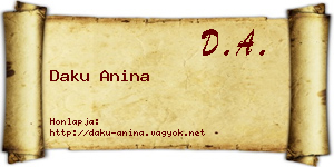 Daku Anina névjegykártya